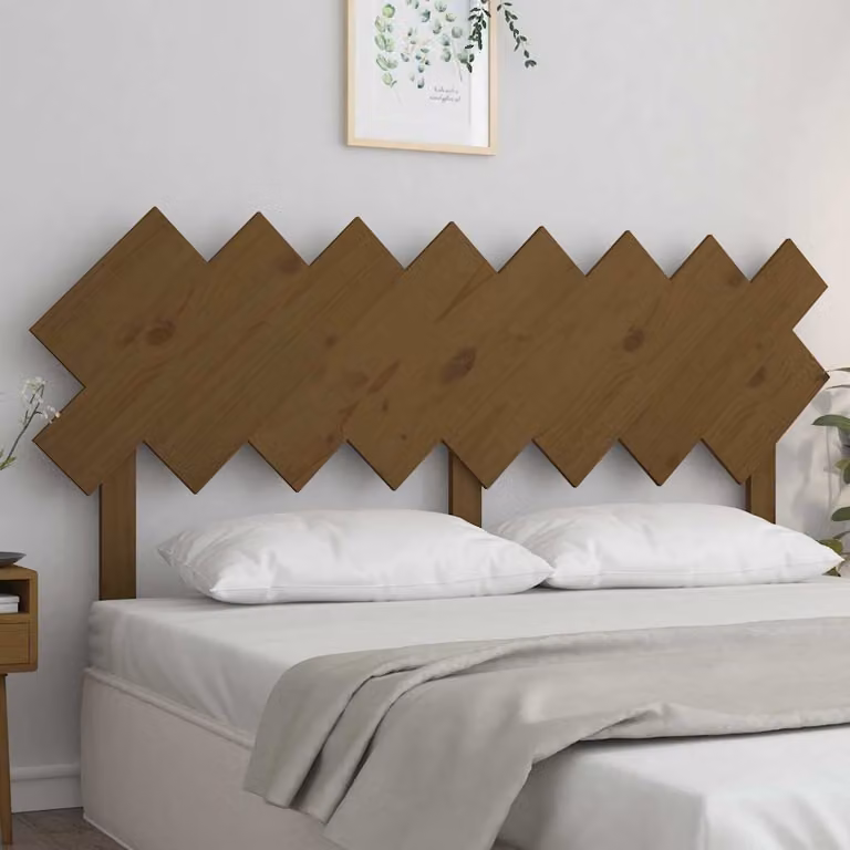Testiera Letto vidaXL in Legno Massello di Pino, Colore Marrone, L: 159,5 cm, P: 3 cm, H: 80,5 cm