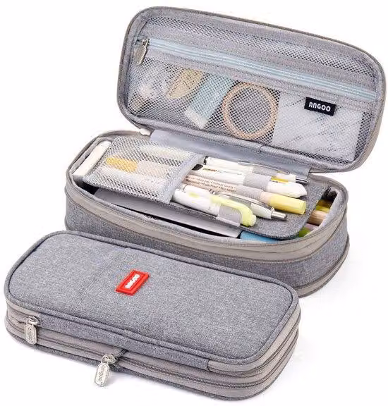 Borsa organizer grigia per studentesse, ufficio, università, grande