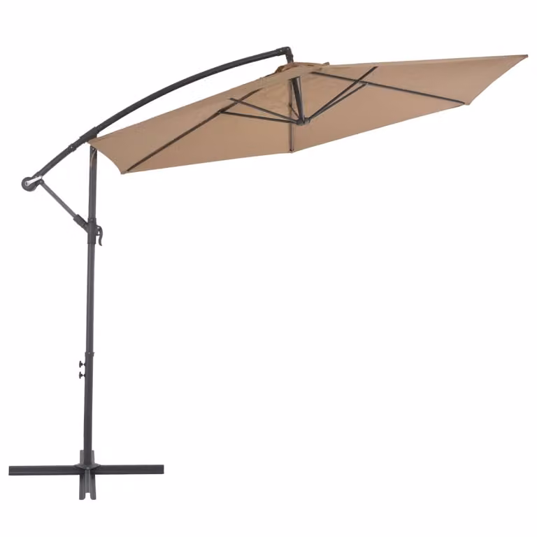 vidaXL Ombrello semaforo con palo in alluminio 300 cm Taupe