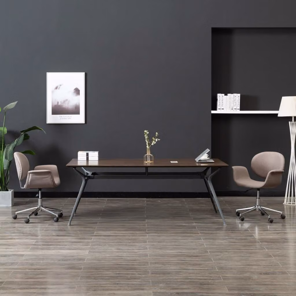 The Living Store sedia da pranzo girevole in tessuto taupe