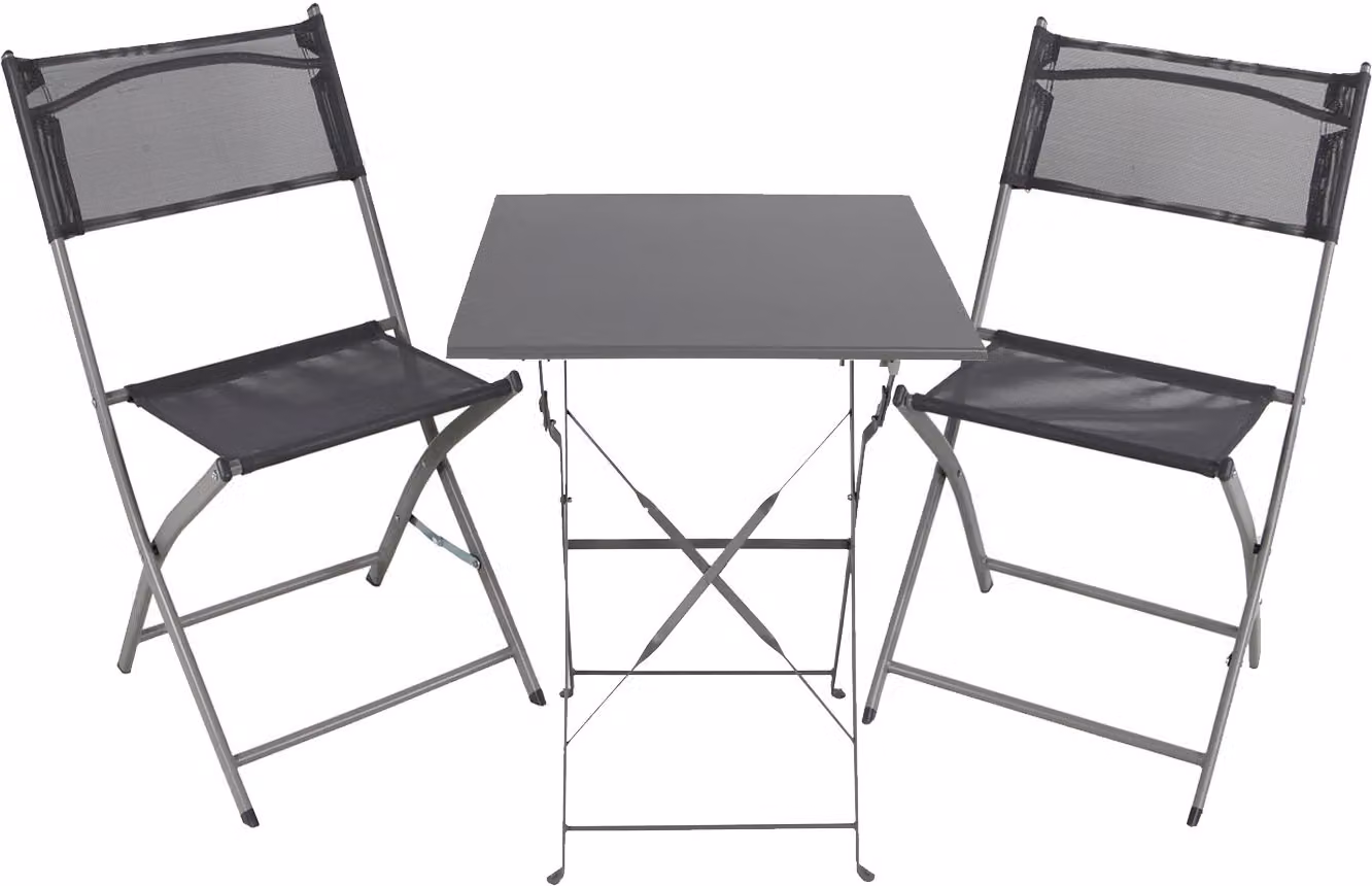 set 3 pezzi bistrot da giardino set mobili da esterno balcone antracite pieghevole