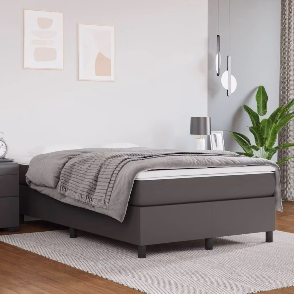Maison Exclusive - Struttura letto boxspring grigia 120x200 cm in ecopelle