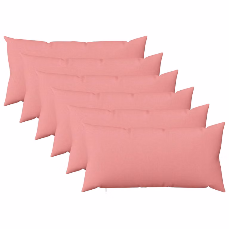 Set di 6 cuscini vidaXL HEERLEN rosa in tessuto con fodera lavabile