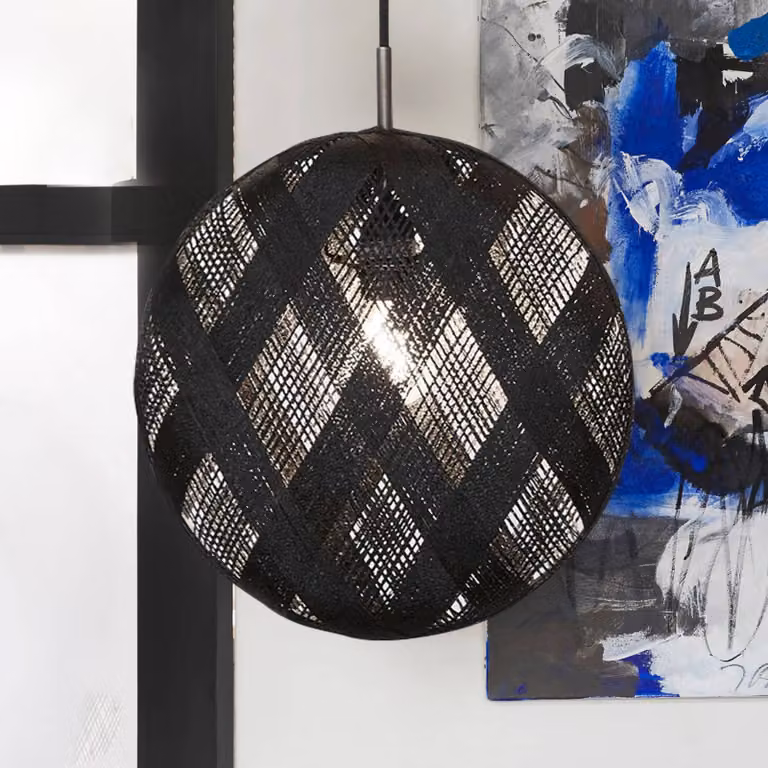 Forestier Lampada a sospensione Chanpen M, dimmerabile, Nero, Soggiorno / Sala da pranzo, Design, Lampada a sospensione