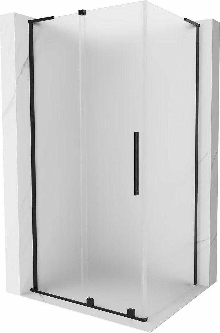 Mexen Velar L cabina doccia scorrevole 110 x 100 cm, smerigliata, nera - 871-110-100-33-70