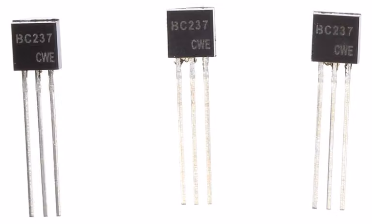 20 transistor NPN BC237B, involucro TO-92, 45V, 100mA, 350mW