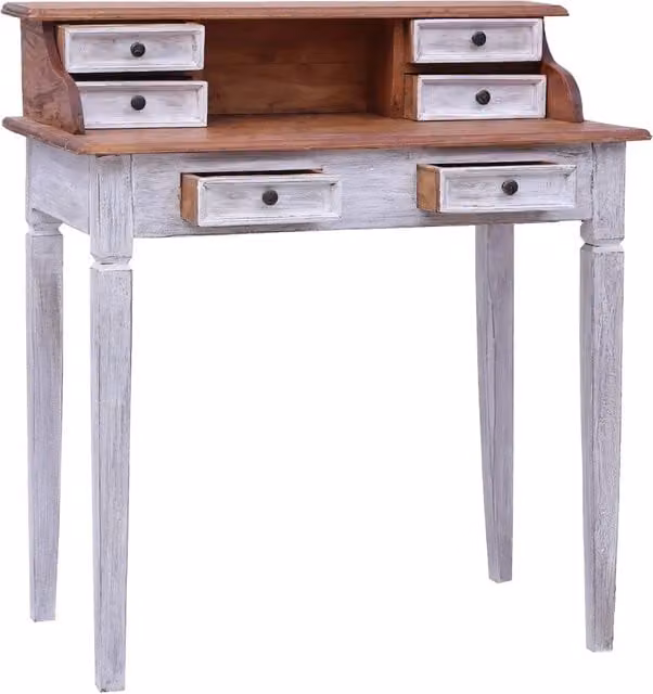 Scrivania con Cassetti 90x50x101 cm in Legno Massello di Mogano 283911