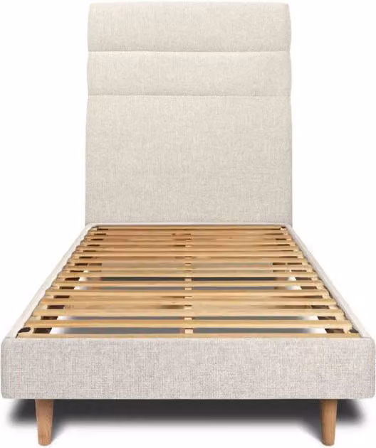 Letto 90x200 cm con testiera in linea - Tessuto Tela opaca