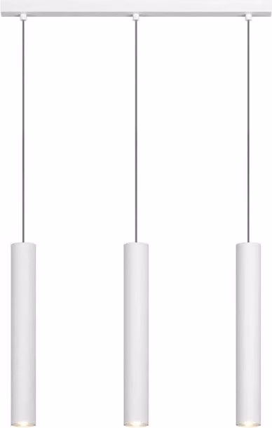 Lampadario Moderno Aygo Rettangolare Metallo Bianco 3 Luci Gu10