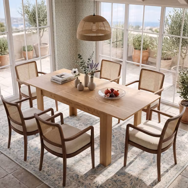 Costway Tavolo pranzo estensibile cucina moderno piano regolabile gambe L industriale 110kg, Tavolo carico elevato cucina soggiorno 158x70x76cm Legno naturale