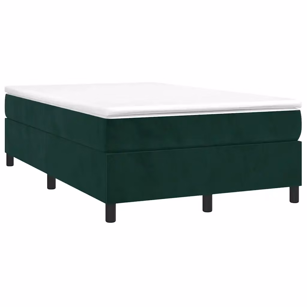 Letto Ibrido vidaXL con Giroletto a Molle e Materasso in Velluto Verde e Bianco L/P: 120 x 200 cm – 2