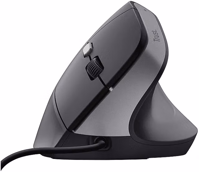 Mouse ergonomico Trust Bayo II con collegamento USB, risoluzione 2400 dpi, nero
