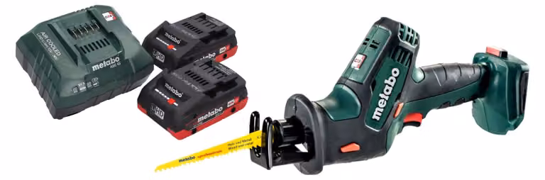 Metabo SSE 18 LTX Sega circolare compatta a batteria 18 V 13 mm + 2x batteria LiHD 4,0 Ah + caricabatterie