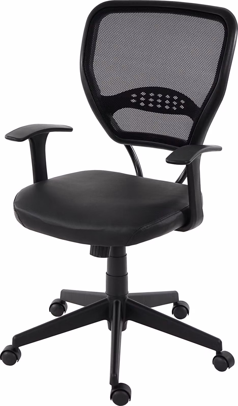 Sedia professionale per ufficio Seattle, sedia girevole per dirigenti, portata 150 kg, Pelle finta ~ nera con braccioli