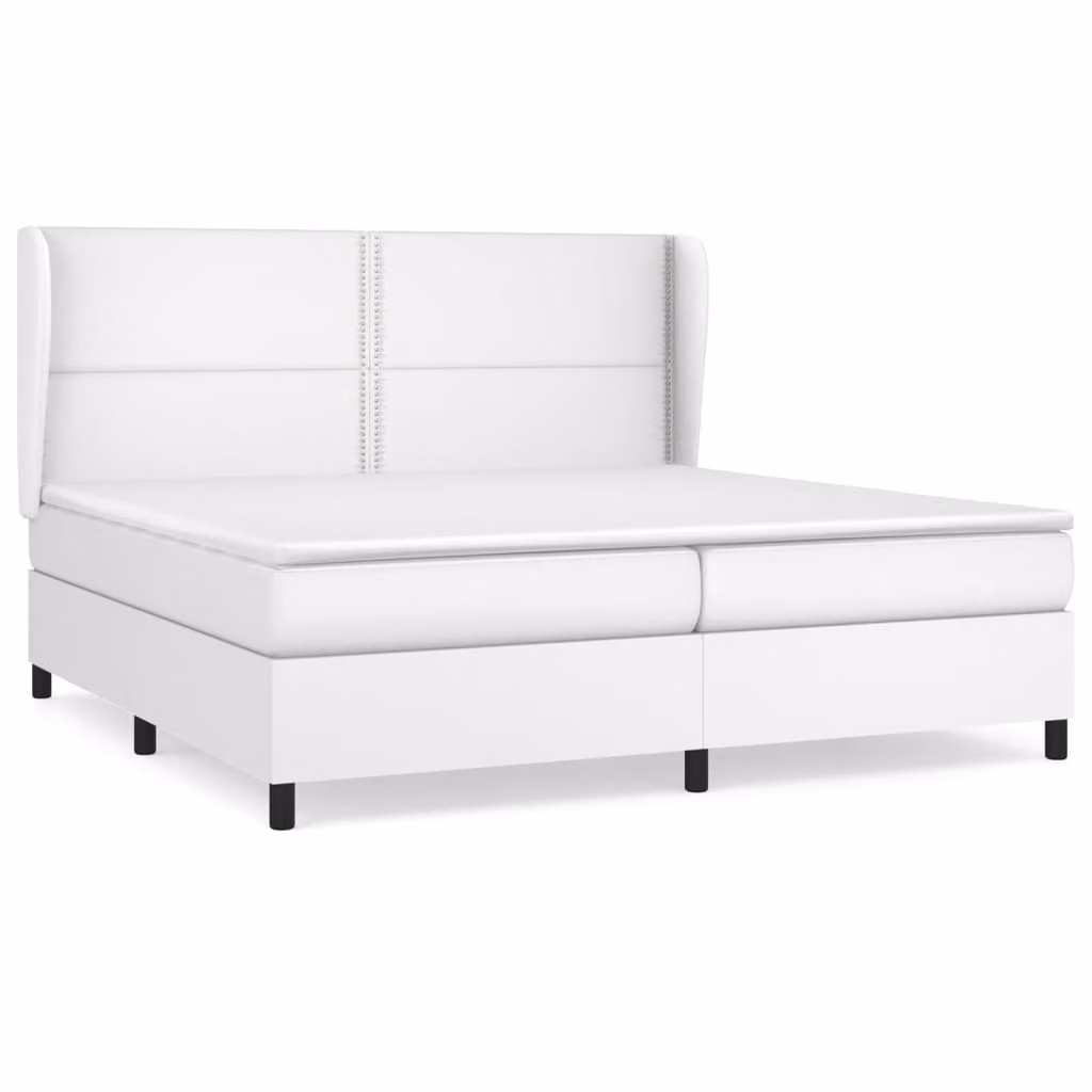 Giroletto a Molle con Materasso Bianco 200x200cm in Pelle finta