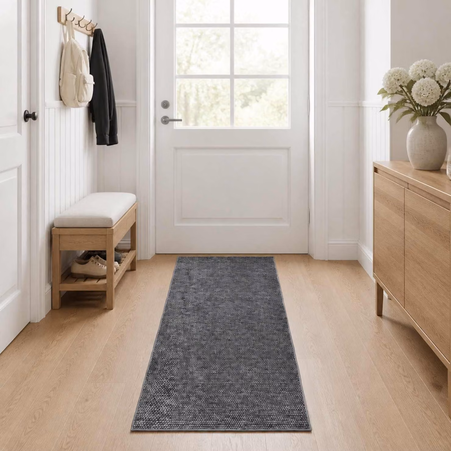 vidaXL Tappeto Antracite 100 x 250 cm 100% Poliestere 3 mm Lavabile