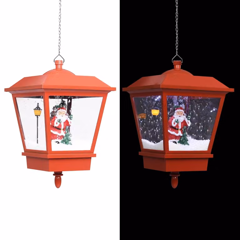 Lampada Natalizia Sospesa LED con Babbo Natale rossa vidaXL L/P/H: 27 x 27 x 45 cm