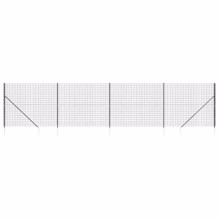 Recinzione Metallica con Picchetti Ancoraggio Antracite 1,4x10m