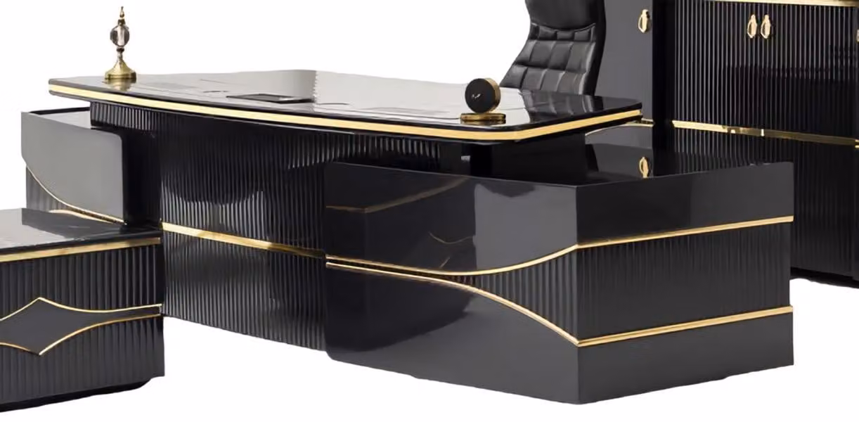 Elegant Schreibtisch Tische Holz Büro Tisch Arbeitstisch Schwarz Arbeitszimmer