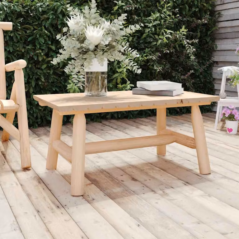 vidaXL Tavolino da Salotto Rettangolare in Legno di Abete Rosso Marrone L: 90 cm, P: 50 cm, H: 41 cm