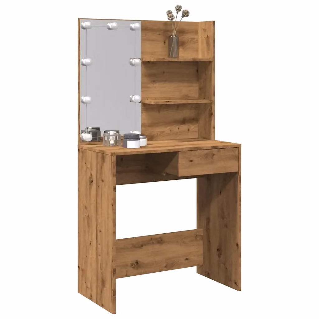 Toeletta Hollywood LED in Rovere Artigianale Marrone L: 74,5 cm, P: 40 cm, H: 141 cm – 2