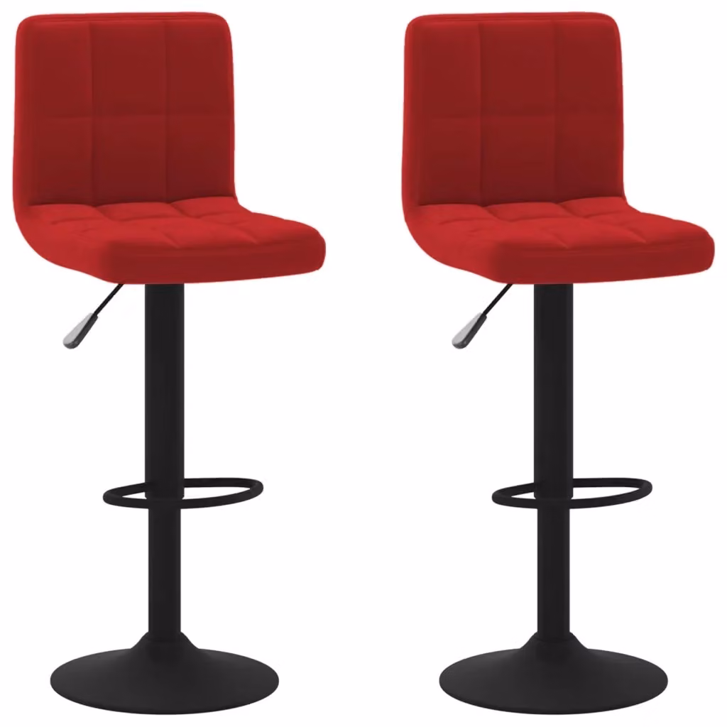Set di 2 sgabelli da bar vidaXL in velluto rosso per la tua zona pranzo – 2