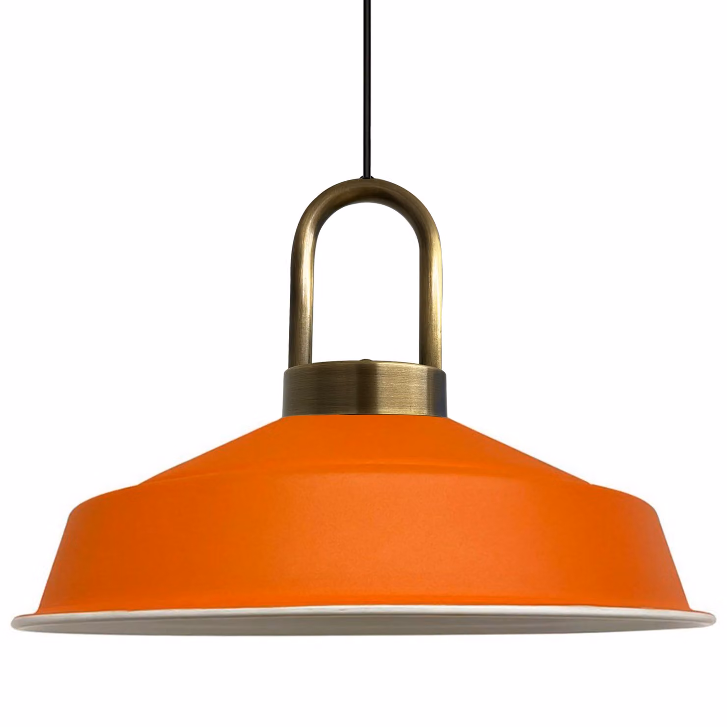 Lampada a sospensione Asletl-Lock Lampada a sospensione in metallo Ø40 cm Lampada arancione