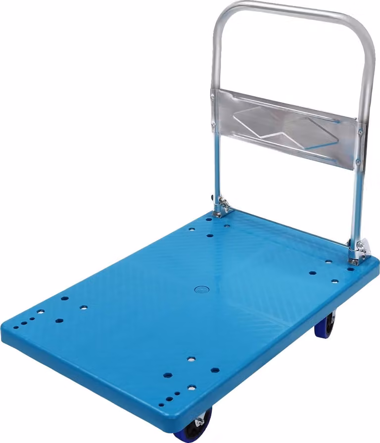 Carrello da trasporto, design pieghevole, elevata capacità di carico, blu, L