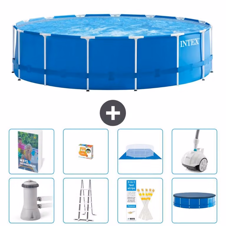 Piscina autoportante rettangolare - 457x122 cm - 7 pezzi - Modello S590
