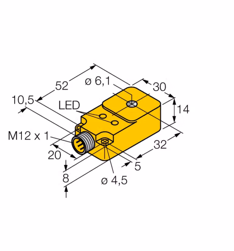 Turck 1407000 - BI6R-Q14-AP6X2-H1141, sensore induttivo