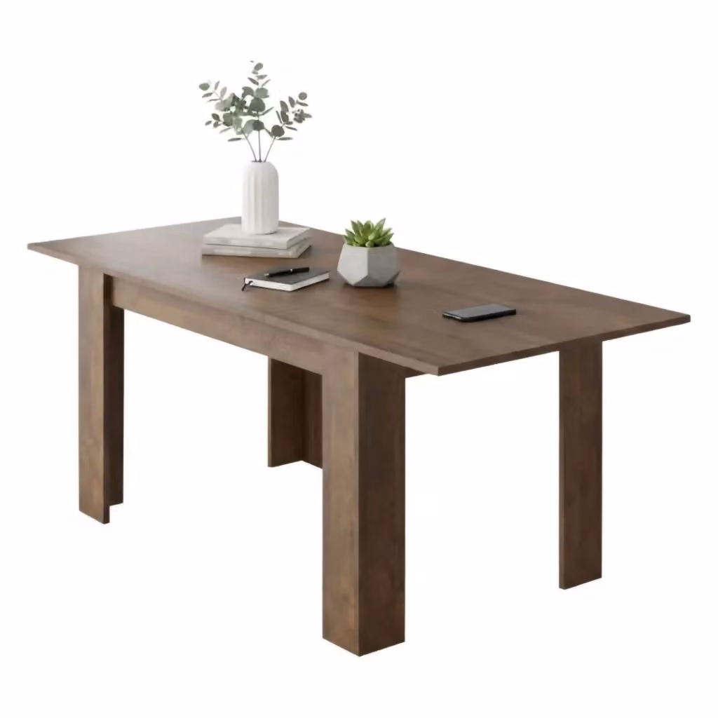 DMORA Tavolo Allungabile Moderno Rettangolare Marrone Noce L: 200 cm, P: 90 cm, H: 75 cm – 2