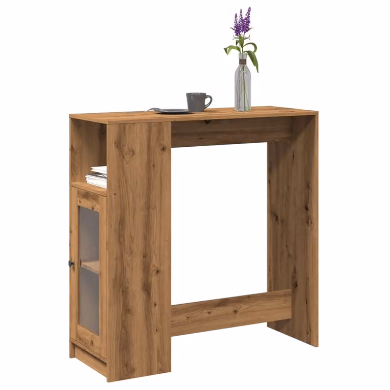 vidaXL Tavolo Bar con Rastrelliera in Rovere Marrone, L 101 cm x P 40 cm x H 103,5 cm