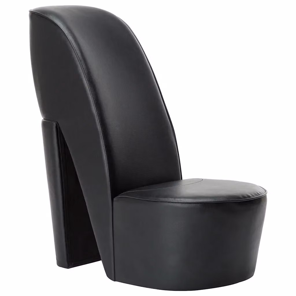Poltrona lounge moderna a forma di scarpa con tacco vidaXL in similpelle nera L/P/H: 85,5 x 82,5 x 43 cm – 2
