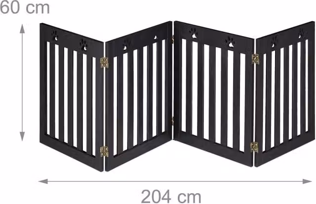 Barriera di sicurezza pieghevole per cani scala 60 x 204 x 2 cm installazione flessibile design allegro in MDF bianco 13_0015473