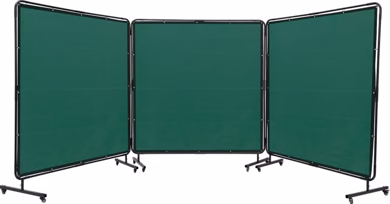 tenda per saldatura a 3 pannelli 1,8 x 1,8 m Tenda di protezione per saldatura in vinile ignifugo Parete di protezione per saldatura con 6 ruote girevoli e protezione UV a 6 stadi Coperta per saldatura Protezione per saldatura verde