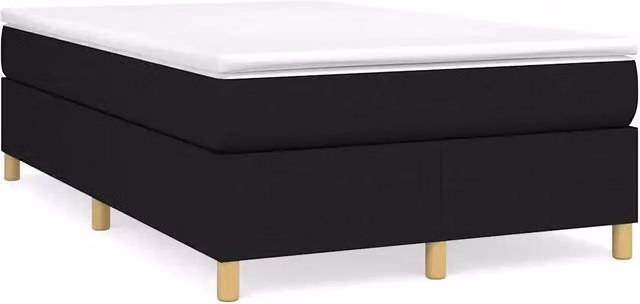 Letto Ibrido vidaXL con Giroletto a Molle e Materasso in Tessuto Nero e Bianco L/P/H: 120 x 200 x 35 cm – 1