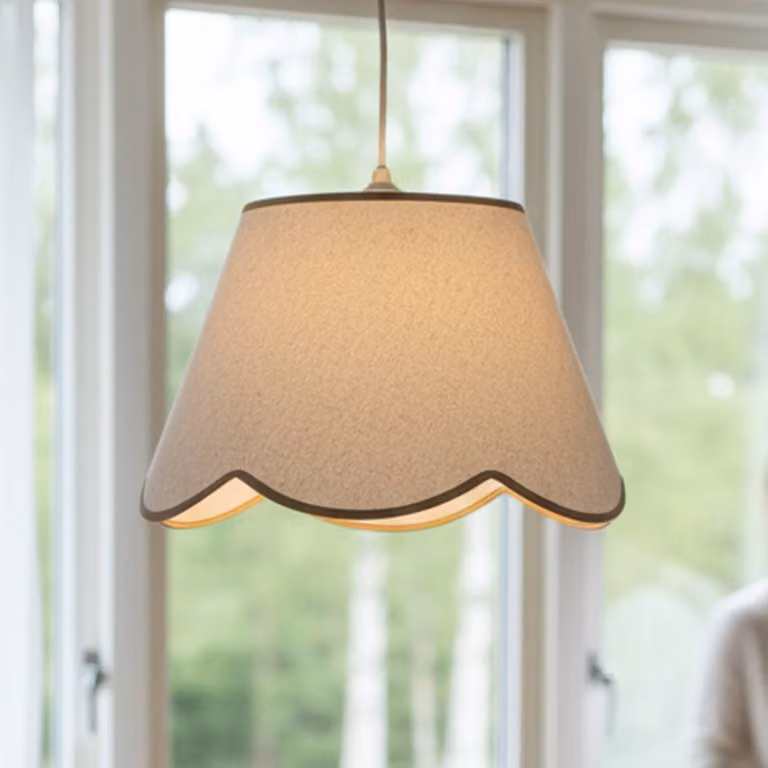 PR Home Lampada a sospensione Nell, dimmerabile, Bianco / Opale, Soggiorno / Sala da pranzo, Tessuto / Stoffa / Seta, Lampada a sospensione