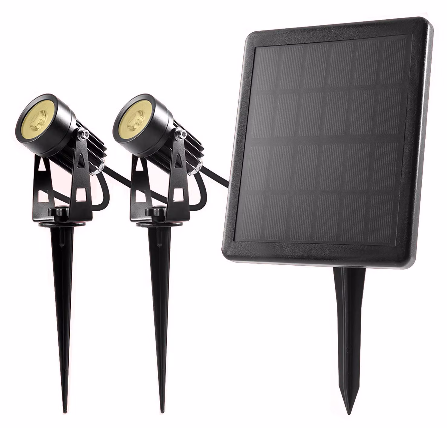 Set di 2 luci solari per esterni, luce bianca calda, 70 lumen