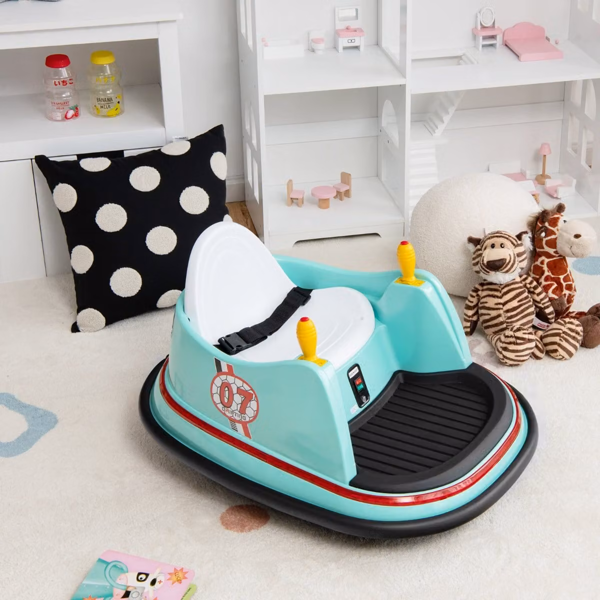 Costway Macchina per autoscontri elettrica per bambini con luci e musica, Verde