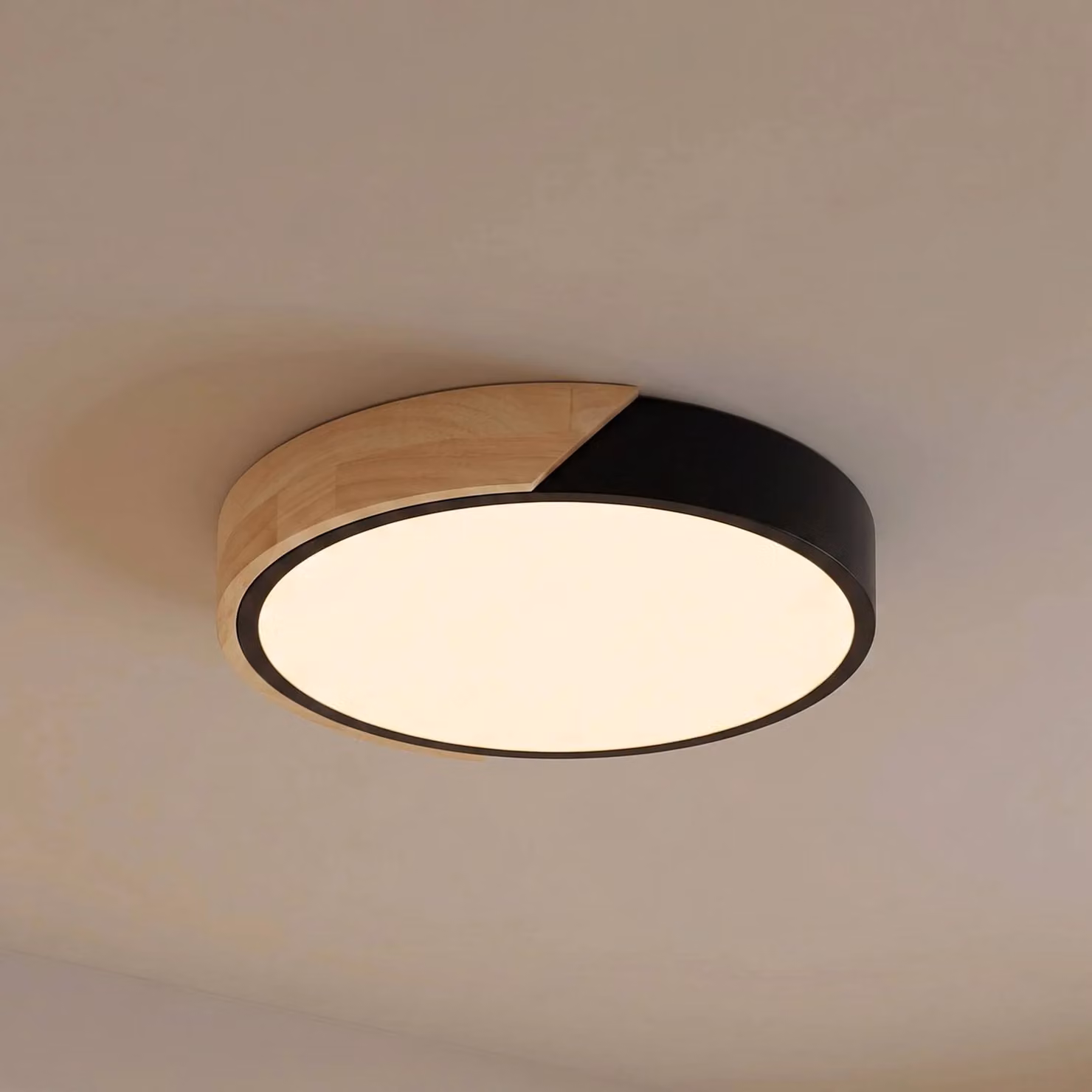 Plafoniera soffitto Lynorri PRIOS, Nero, Soggiorno / Sala da pranzo, Plastica, Moderno, Plafoniera