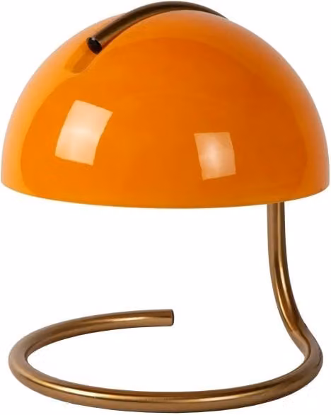 Lampada da tavolo rotonda Lucide Cato in metallo arancio e oro con attacco E27