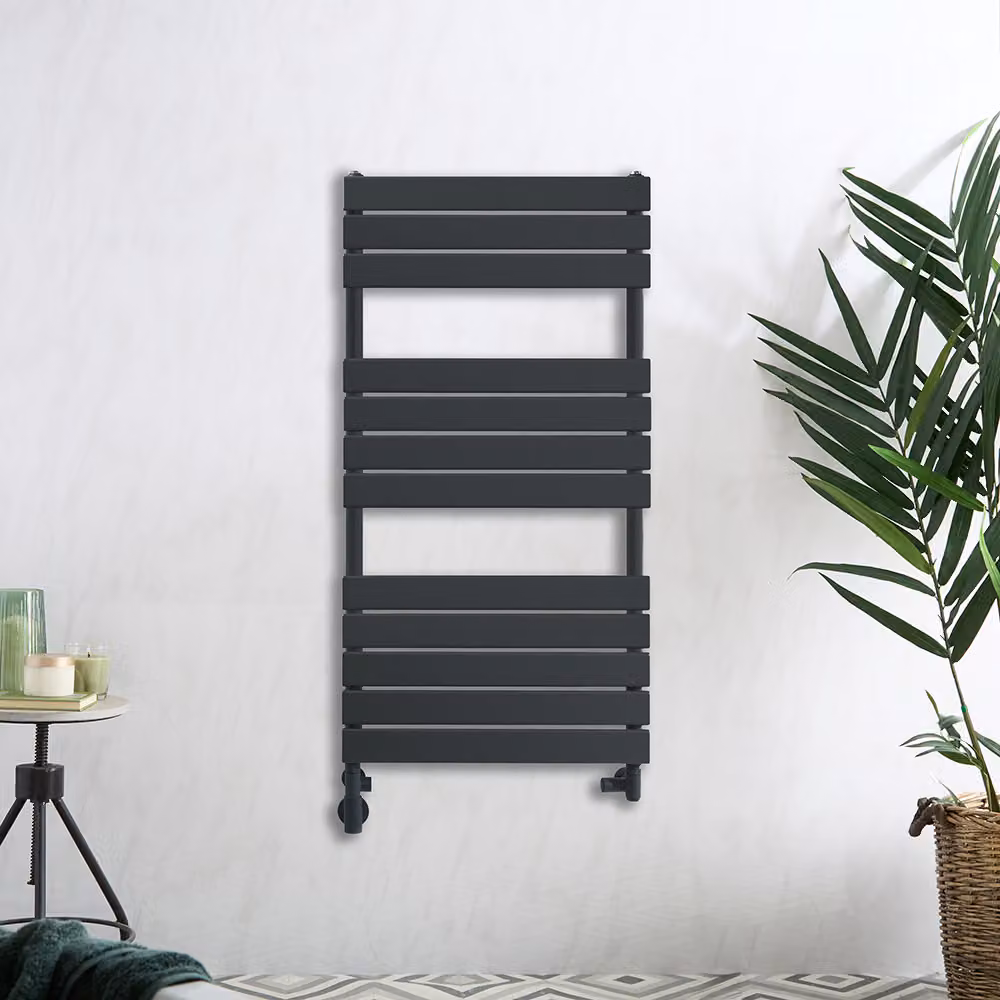 Scaldasalviette Misto di Design Antracite - Scelta di Dimensioni e Copri Cavo