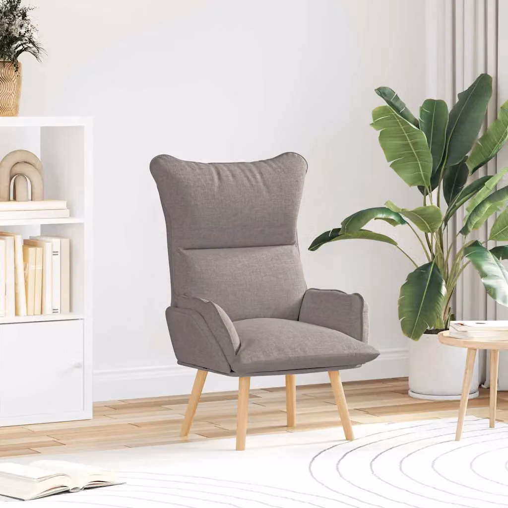 Poltrona relax Talpa vidaXL in tessuto e legno, disponibile in beige o grigio