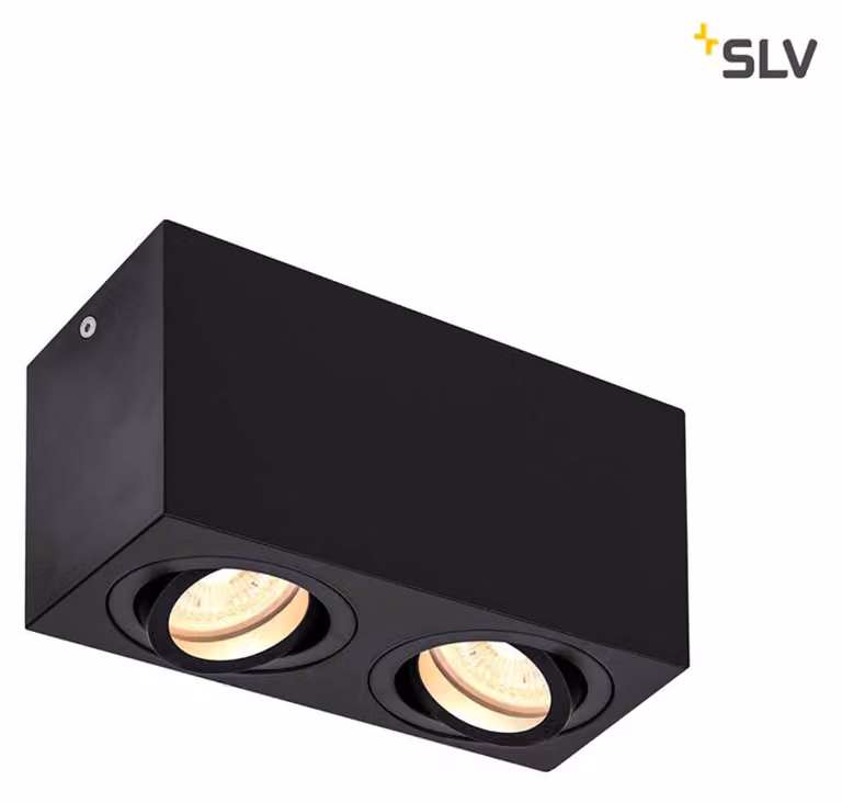 Triledo Plafoniera doppia a 2 luci nera GU10