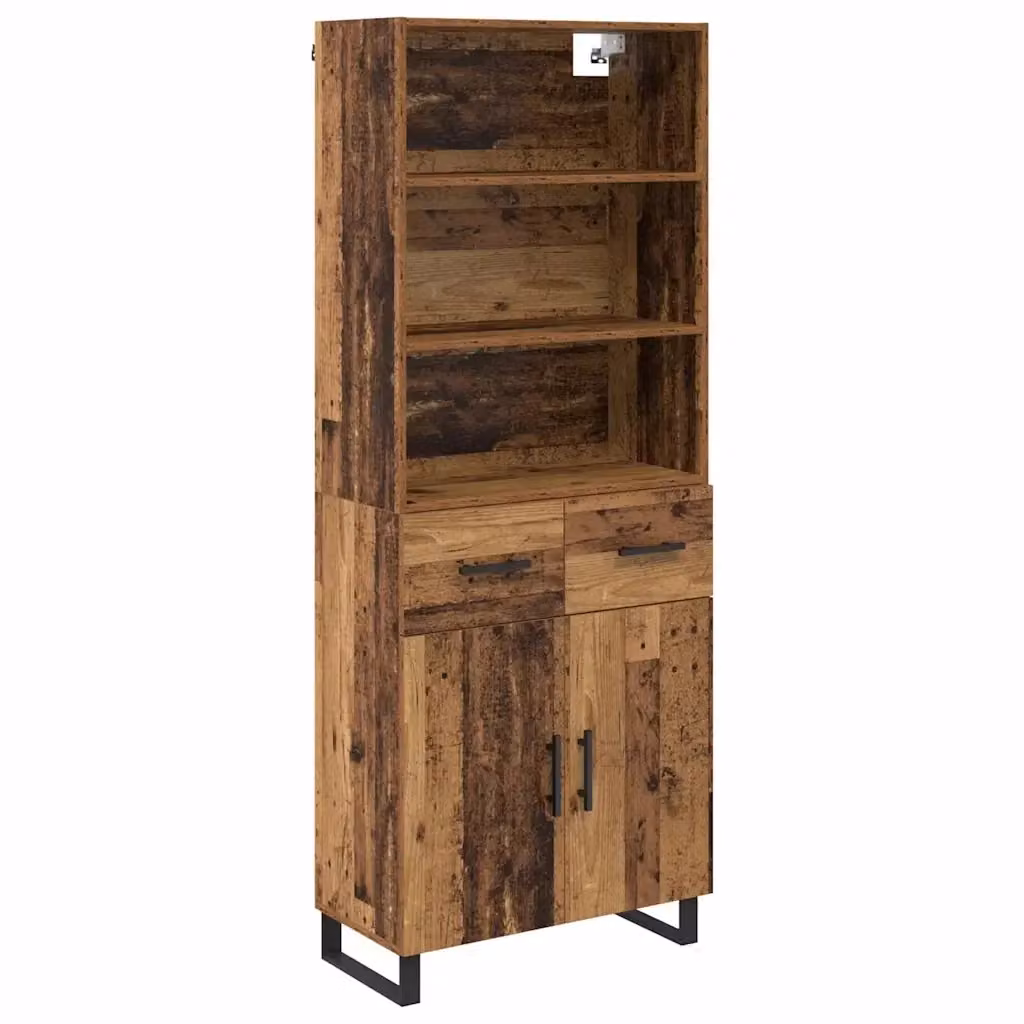 Set di 2 credenze moderne vidaXL in legno e metallo color marrone L/P/H: 69,5 x 34 x 180 cm – 2