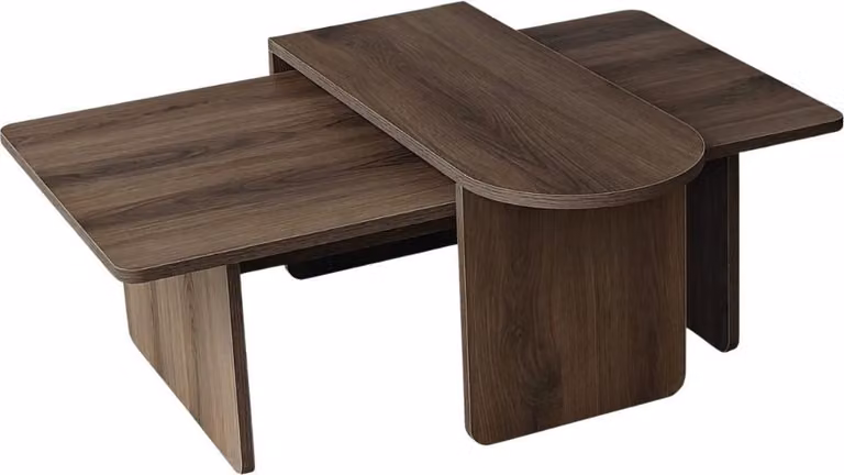 Calicosy - Set di 2 tavolini, piani asimmetrici L105 cm - LIVIA