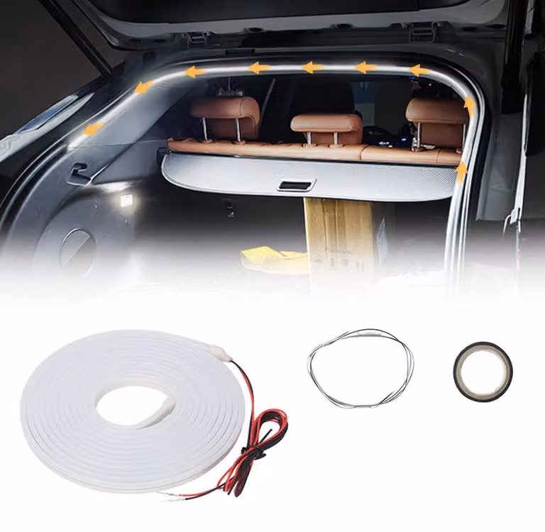 Striscia LED dinamica bianca da 12V con sensore, per illuminazione del bagagliaio (4M)