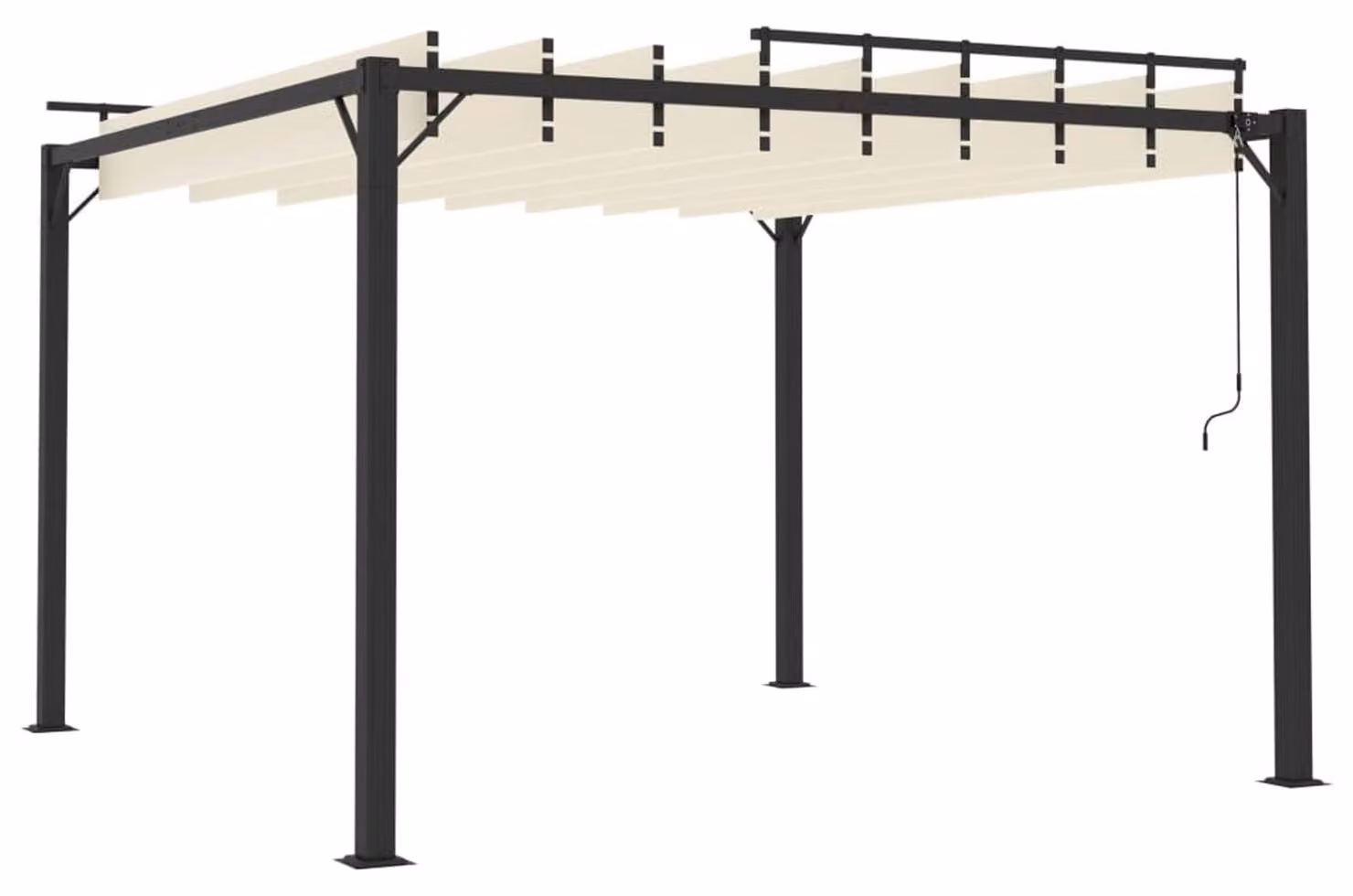 Pergola con tetto a lamelle orientabili - 3 x 3 metri - struttura in alluminio