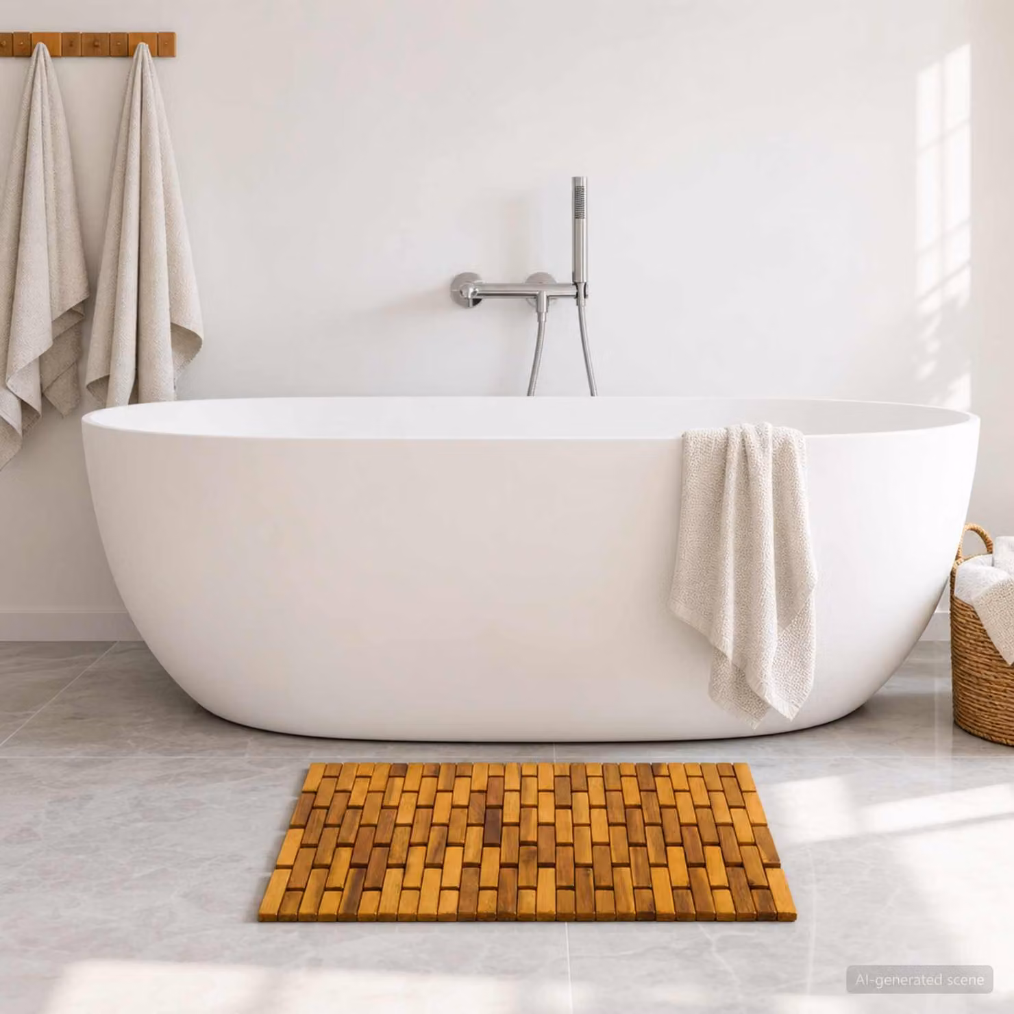 Set di 2 tappetini da bagno vidaXL colore marrone, L: 60 cm, P: 44 cm
