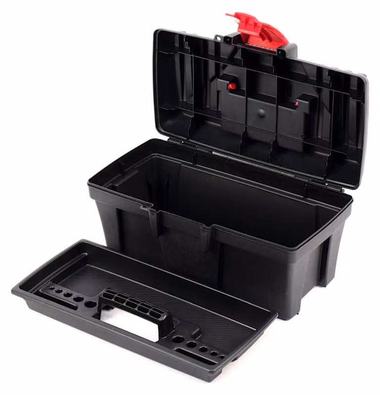 Custodia per attrezzi, plastica nera - 39,9 x 30,3 x 5 cm - Resistente all'acqua - Organizer